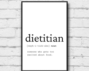 Dietitian Definition Print: Funny Nutrition Gift (Digital Download)