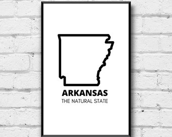 Arkansas State Wall Art, Digital Download, The Natural State Home Decor, Digital Print, Arkansas Simple Wall Decor, Arkansas Wall Art Gift