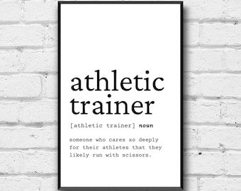 Funny Athletic Trainer Definition Art Print (Digital Download)