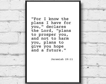 Jeremiah 29:11 Bible Verse Wall Art (Digital Download)