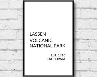 Lassen Volcanic National Park Wall Art, Lassen Volcanic National Park Digital Print, Lassen Volcanic National Park Gift Idea Office Art