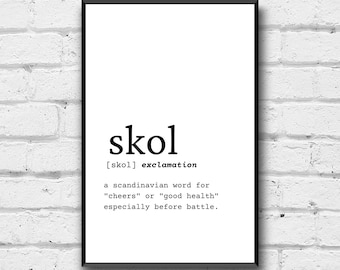 Skol Definition Print: Funny Vikings Fan Home Decor (Digital Download)