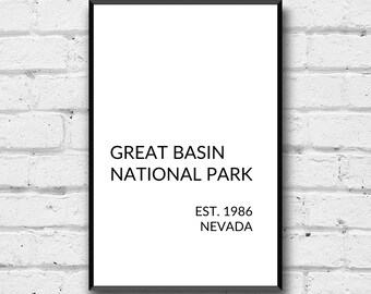 Great Basin National Park Wall Art, Great Basin National Park Digital Print, Great Basin National Park Idée cadeau simple Office Art Decor