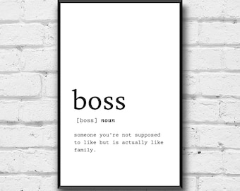 Boss Definition Art Print: Funny Office Wall Decor (Digital Download)