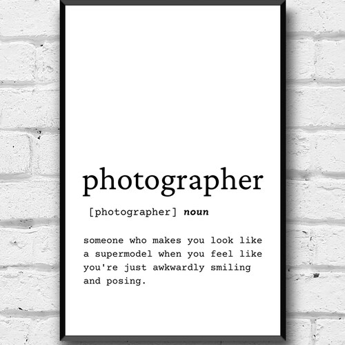 Photographer Definition Print Funny Photographer Gift Etsy