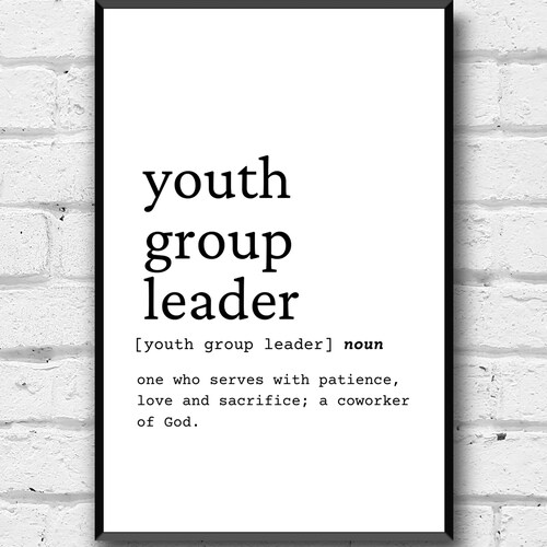 Youth Group Leader Definition Wall Art Youth Group Leader Etsy