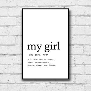 My Girl Definition Print: Girls Bedroom Wall Art (Digital Download)