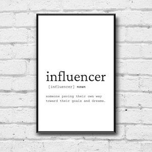 Influencer Definition Wall Art, Influencer Gift Idea, Influencer Digital Print, Gift Idea for Influencer, Influencer Office Art Decor