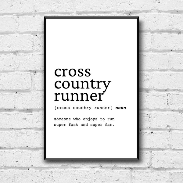 Cross Country Runner Definition Wall Art, Cross Country Runner Gift Idea, Runner Digital Print, Gift Idea for Runner, Cross Country Runner