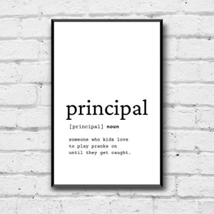 Principal Definition Wall Art, Principal Gift Idea, Principal Digital Print, Gift for Principal, Principal Office Art, Funny Principal Gift