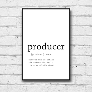 Producer Definition Print: Funny Office Wall Art (Digital Download)