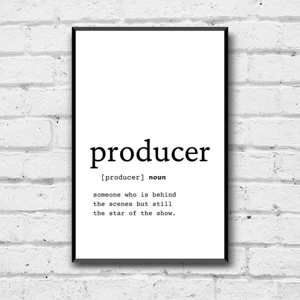 Producer Definition Wall Art, Producer Gift Idea, Producer Digital Print, Gift Idea for Producer, Producer Office Wall Art Funny