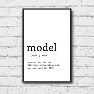 Model Definition Print: Minimalist Office Wall Art (Digital Download)