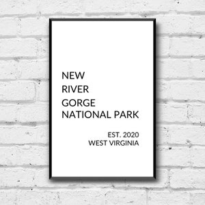 New River Gorge National Park Print: Simple Office Wall Art (Digital Download)