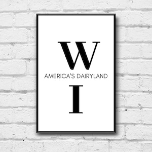 Wisconsin Wall Art Print: Minimalist Home Decor (Digital Download)