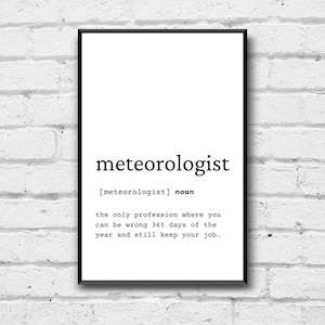 Funny Meteorologist Definition Print: Office Wall Art (Digital Download)