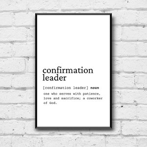 Confirmation Leader Definition Art Print (Digital Download)