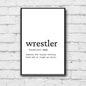Wrestler Definition Print: Man Cave Wall Art (Digital Download)