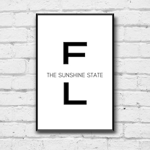 Florida State Print: Minimalist Home Decor (Digital Download)