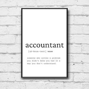 Accountant Definition Print: Funny Office Wall Art (Digital Download)