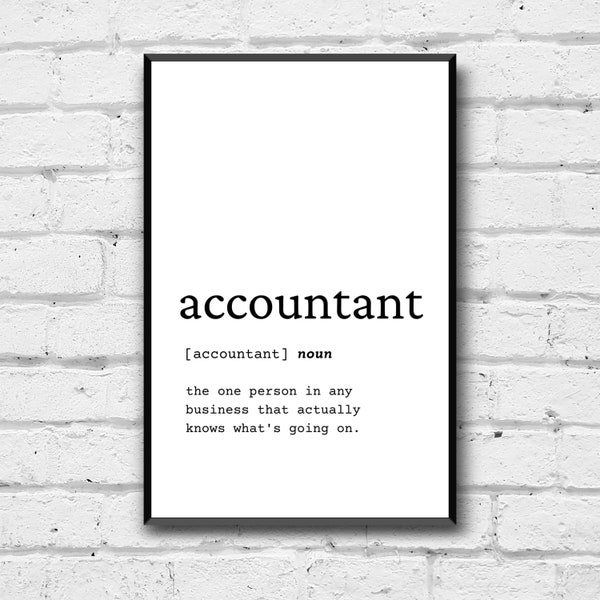 Accountant Definition Wall Art, Accountant Home Decor, Accountant Office Decor, Gift for Accountant, Accountant Digital Print Gift