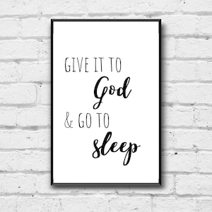 Dáselo a Dios y vete a dormir. Impresión: Decoración para dormitorio infantil (Descarga digital)