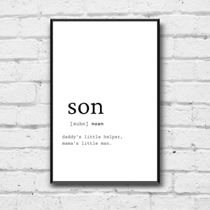 Son Definition Print: Funny Quote Wall Art (Digital Download)