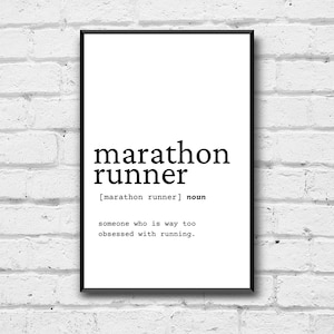 Marathon Runner Definition Art Print (Digital Download)