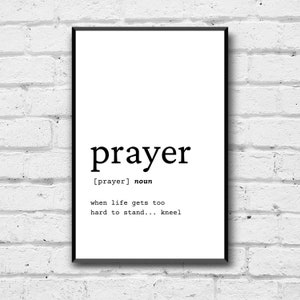 Prayer Definition Art Print: Simple Office Decor (Digital Download)
