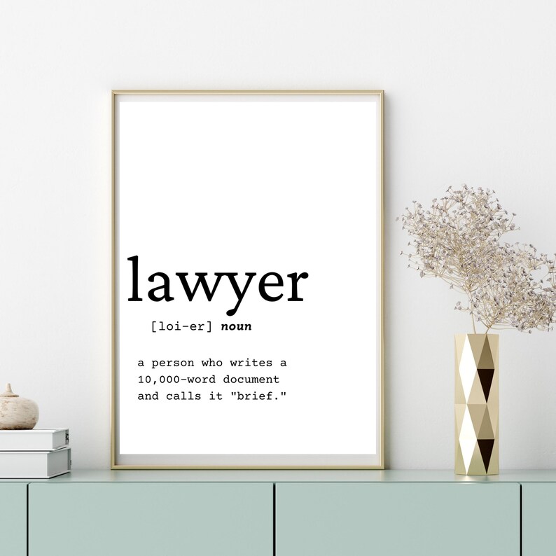 Anwalt Definition Wandkunst, digitaler Download, Definition Home Decor