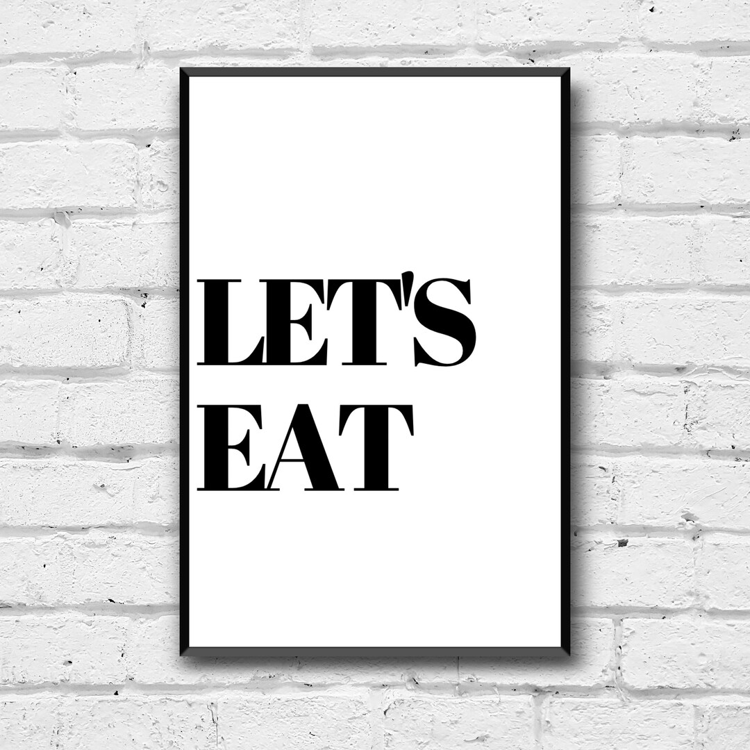 Let's Eat, Wall Art, Digital Download, Home Decor, Digital Printable, Kitchen Wall Art, Dining