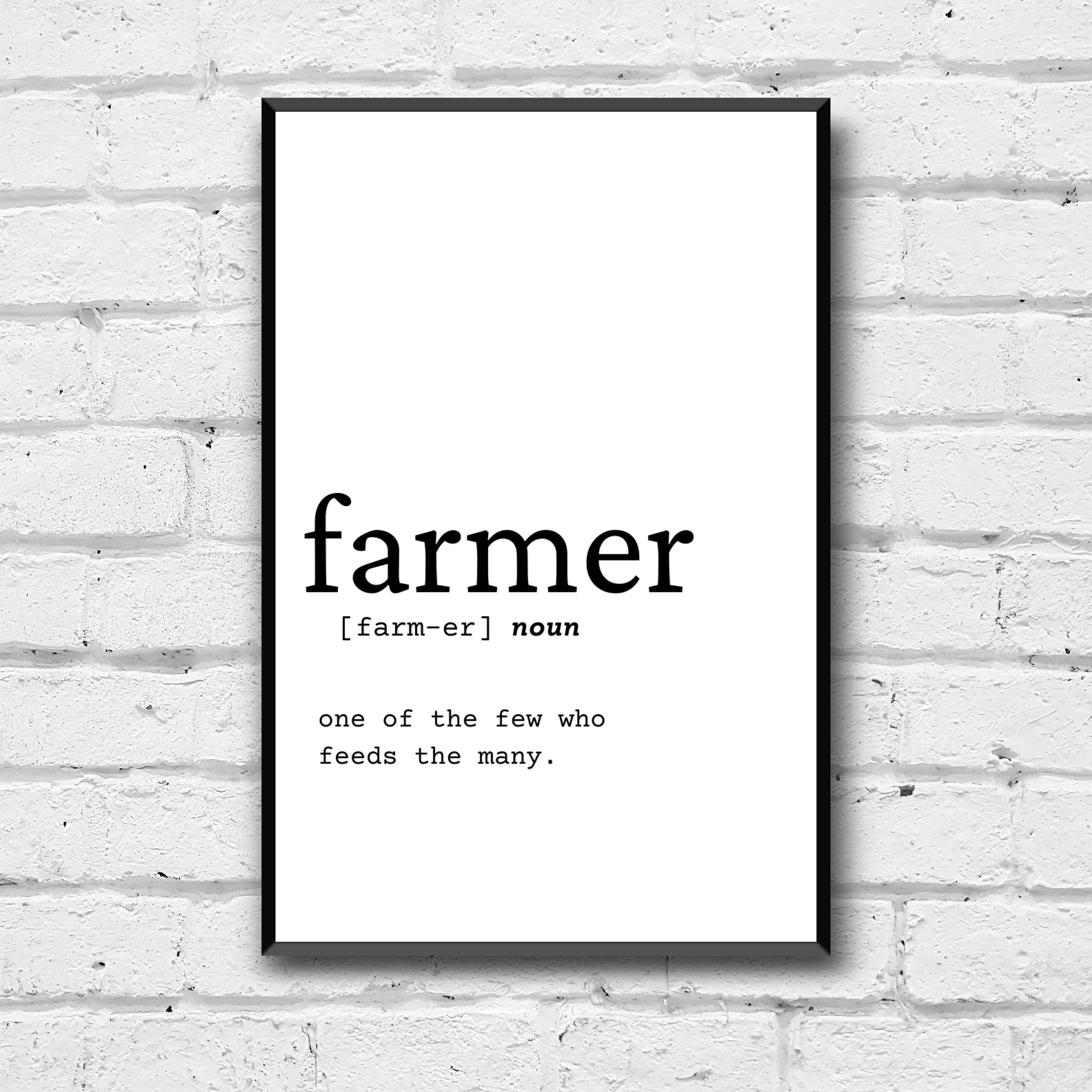 Farmer Definition Wall Art Digital Download Definition Home Etsy UK
