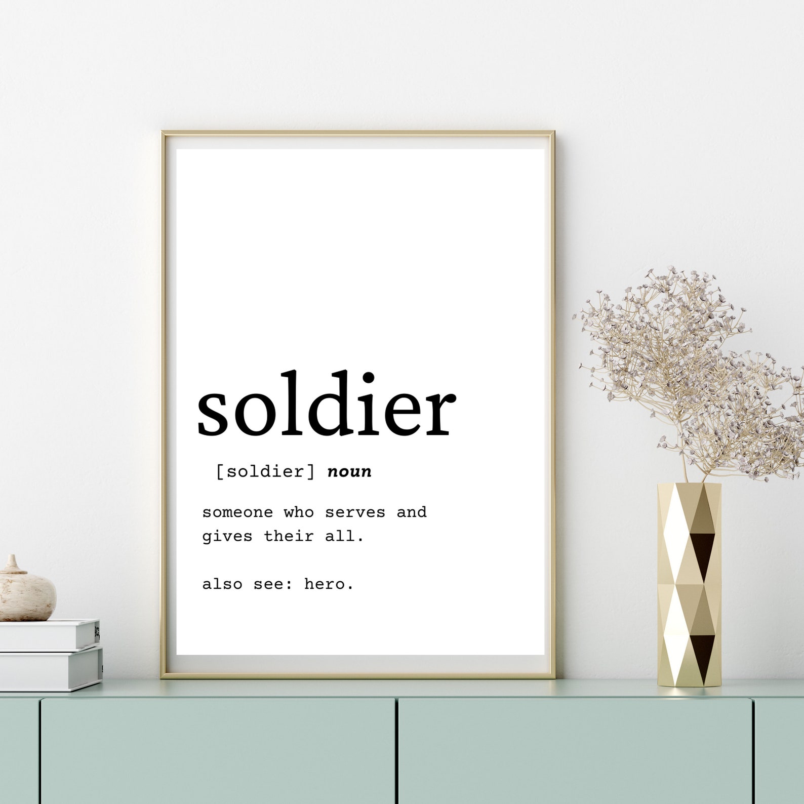 Soldier Definition Wall Art Solider Home Decor Gift Idea for Etsy