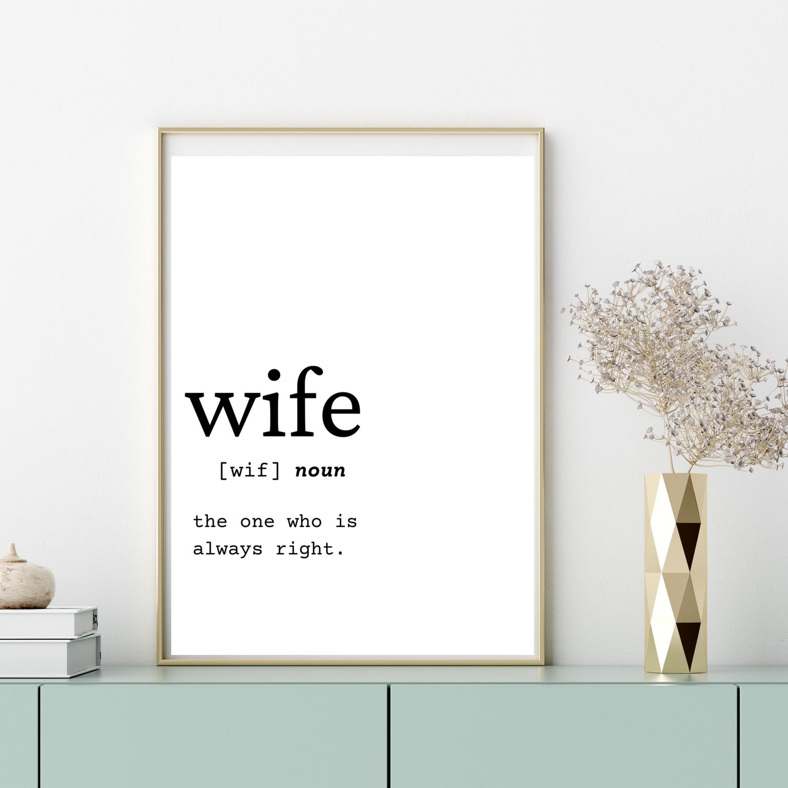 Wife Definition Art Digital Download Simple Wife Wall Art - Etsy