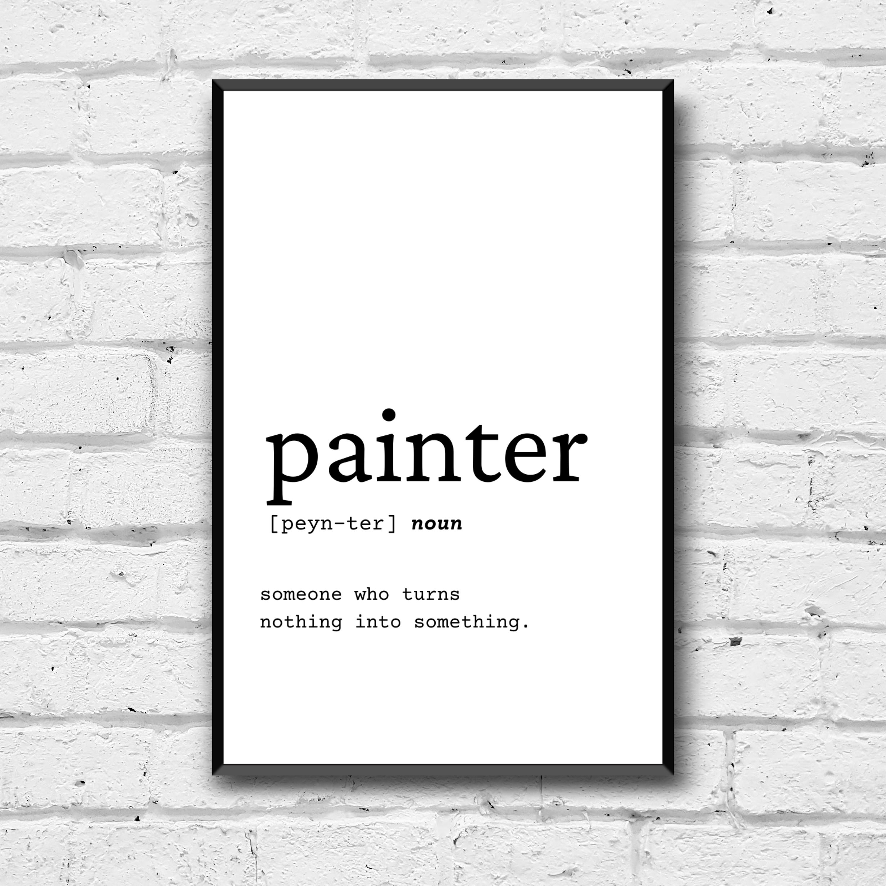 Painter Definition Wall Art Painter Digital Print Gift for Etsy UK