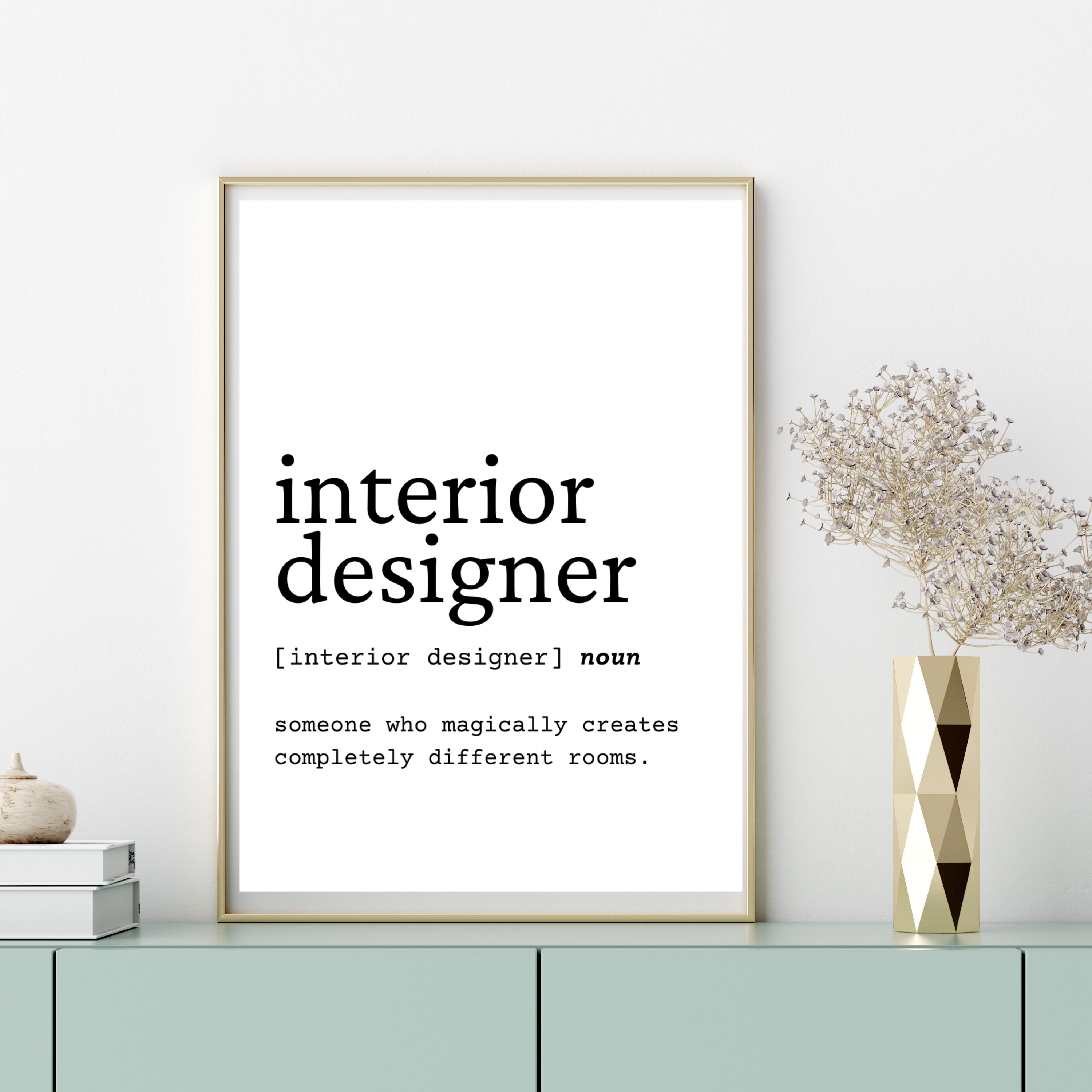 Interior Designer Definition Wall Art, Gift for Interior Designer ...