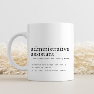 Caneca de assistente administrativo, ideia de presente de assistente administrativo, presente de agradecimento de assistente administrativo, presente de caneca de escritório de assistente administrativo