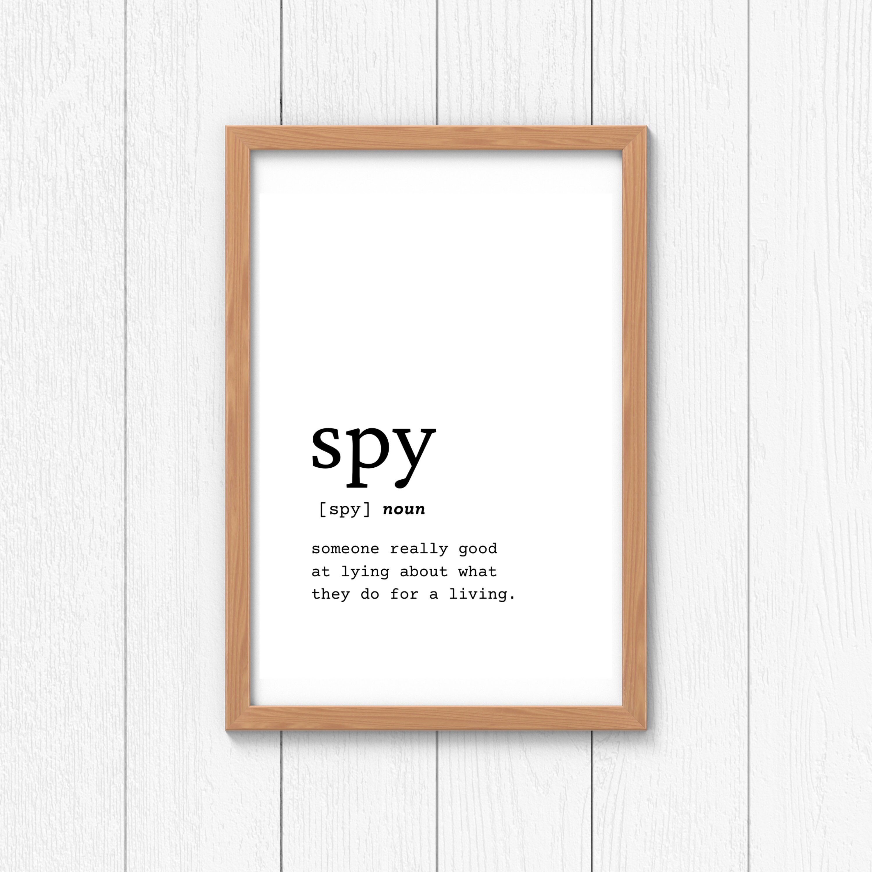 Spy Definition Art Print: Funny Secret Agent Gift (digital Download) - Etsy