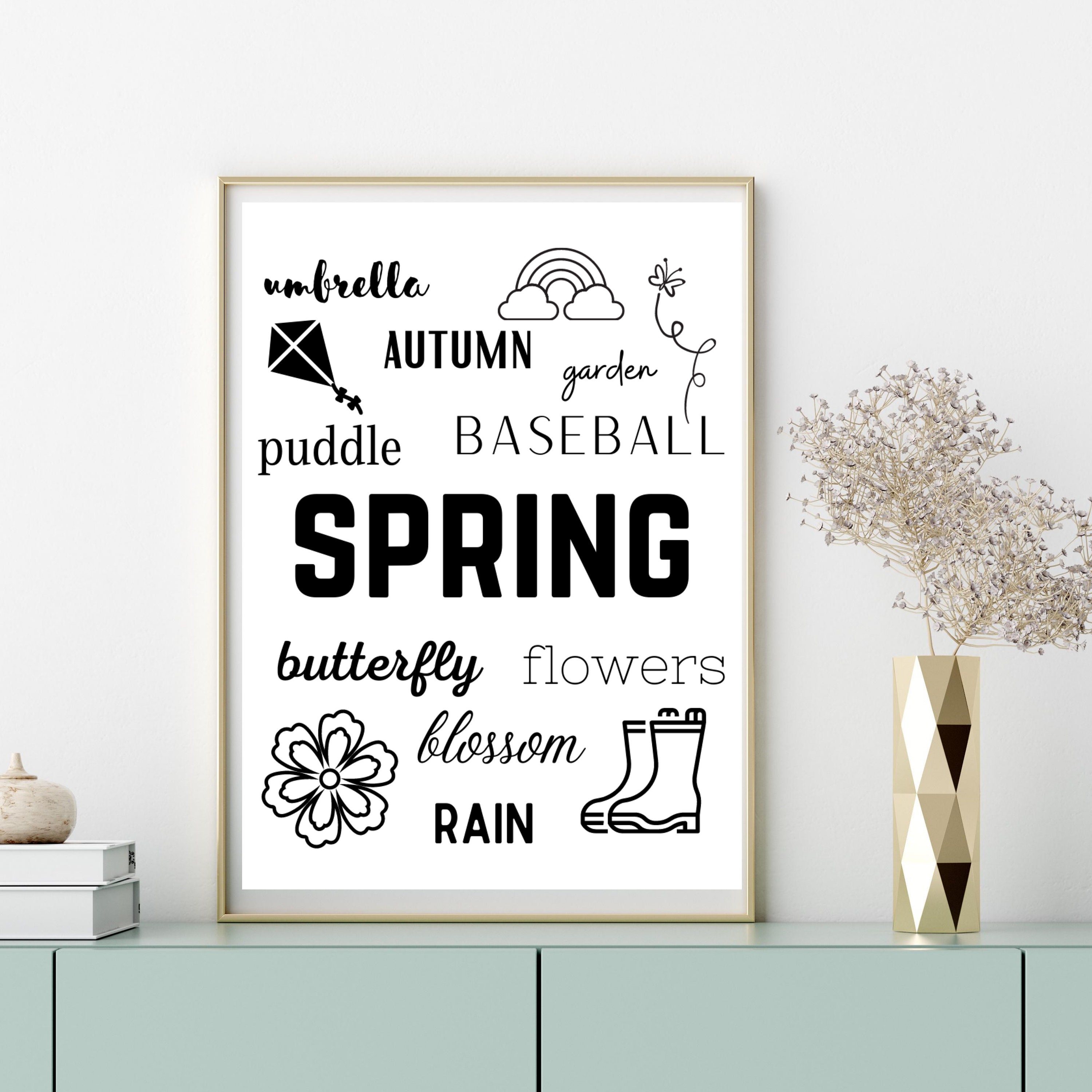 Spring Wall Art, Digital Download, Seasonal Home Decor, Digital Print