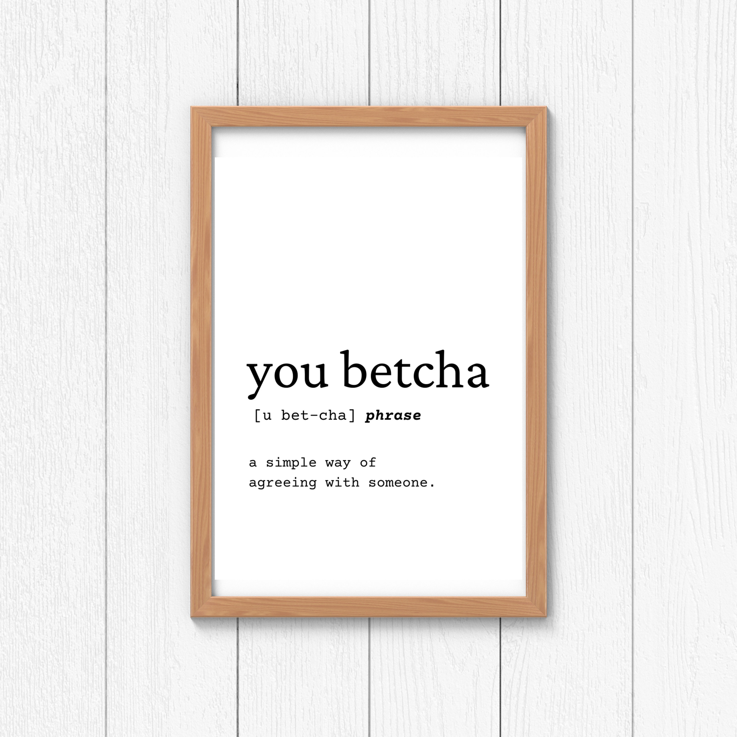 You Betcha Definition Wall Art You Betcha Digital Print Etsy UK