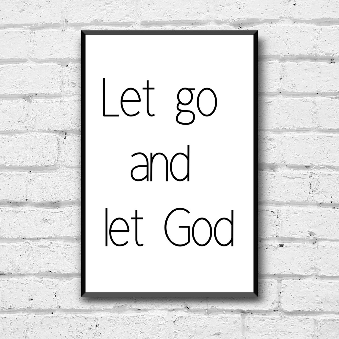 Let Go and Let God, Digital Download, Inspirational Wall Art, Gift for ...