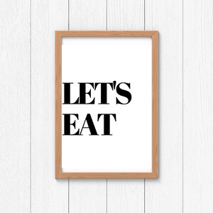 Let's Eat, Wall Art, Digital Download, Home Decor, Digital Printable ...