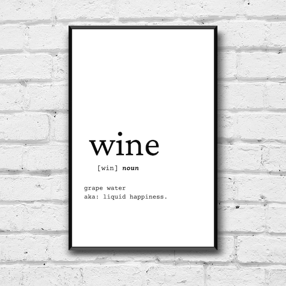 Wine Definition Wall Art Digital Download Definition Home Etsy
