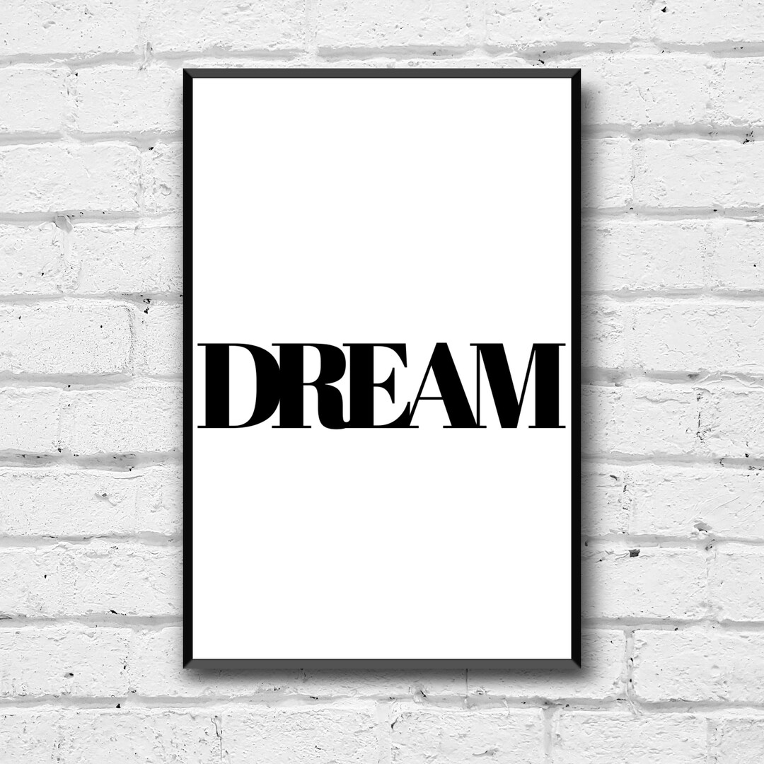 Dream, Wall Art, Digital Download, Inspirational Wall Art, Digital