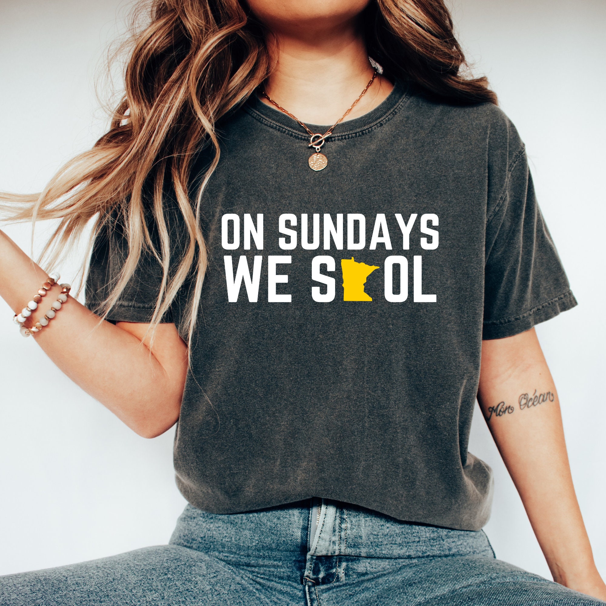 On Sundays We Skol Shirt: Minnesota Football Oversized Comfort Colors Tee