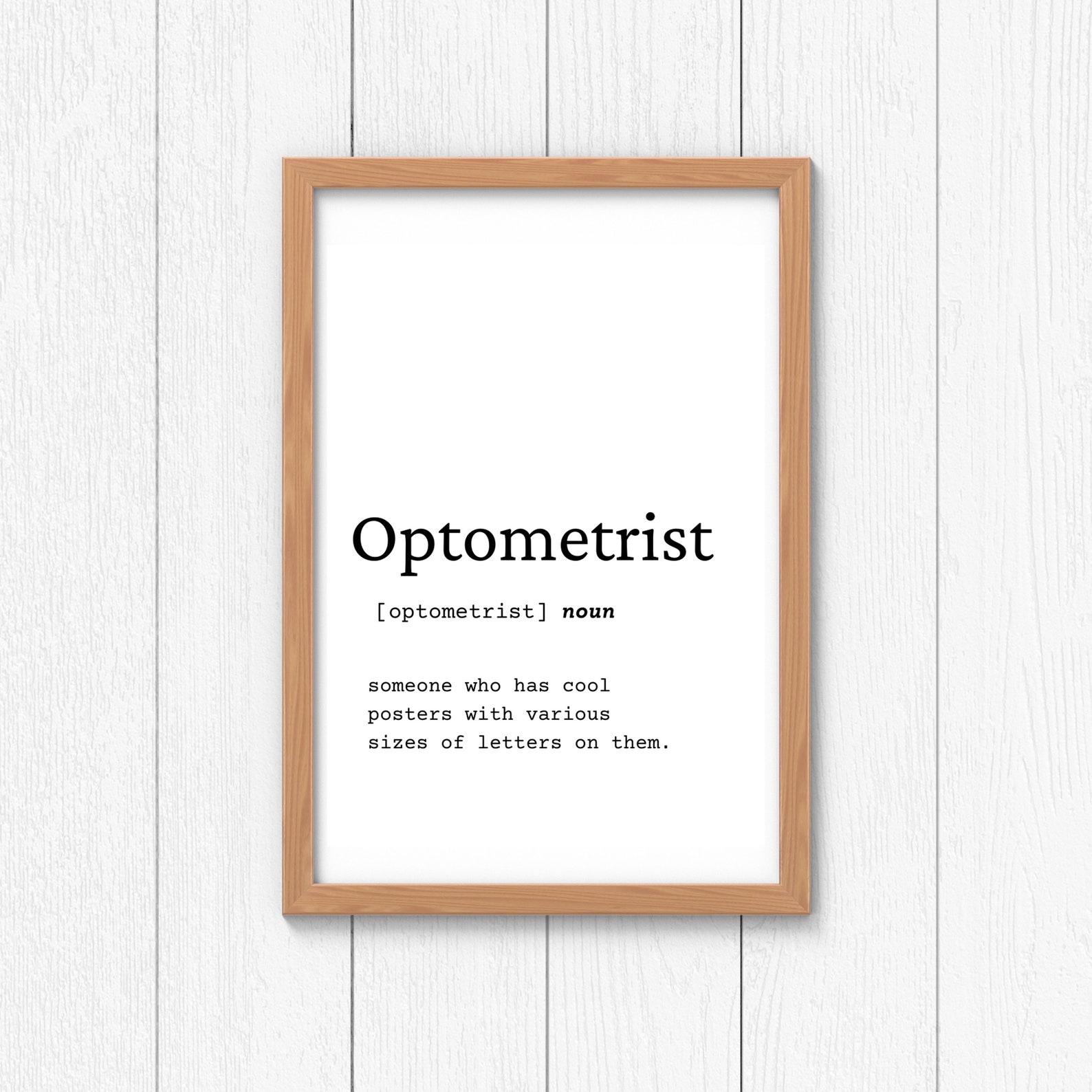 Optometrist Definition Print: Office Wall Art (digital Download) - Etsy