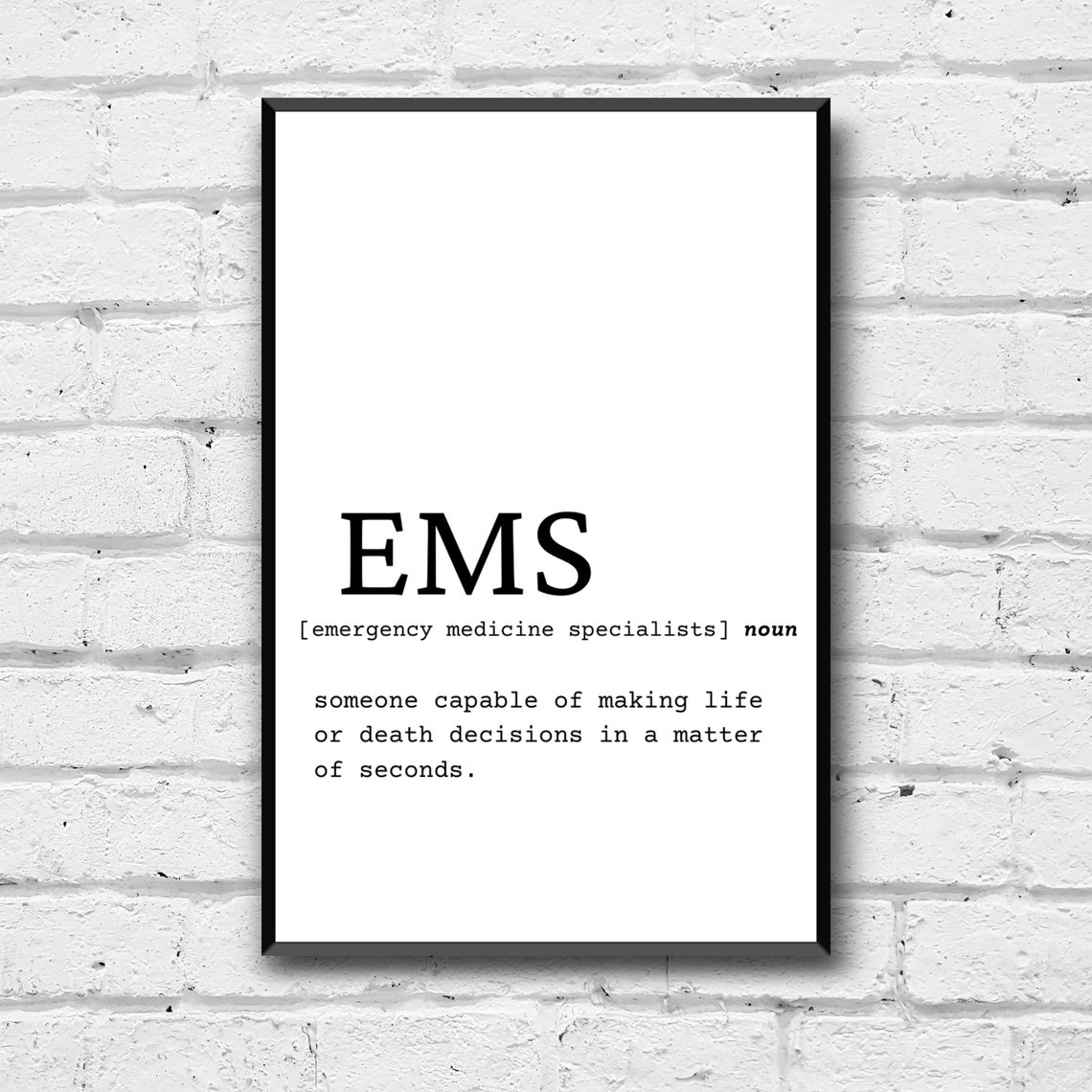 EMS Definition Wall Art, EMS Gift Idea, EMS Digital Print, Gift Idea