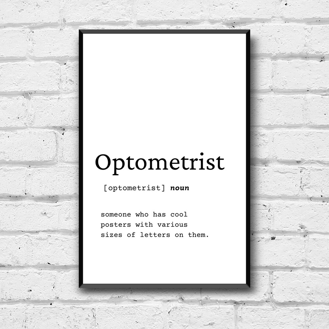 Optometrist Definition Print: Office Wall Art (digital Download) - Etsy