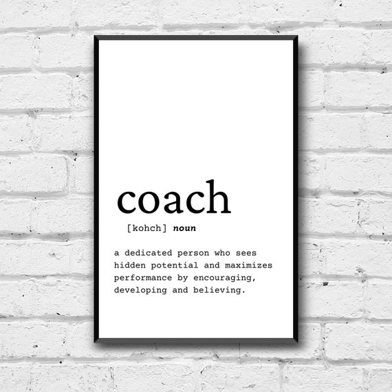 Coach Definition Wall Art Digital Download Definition Home Etsy