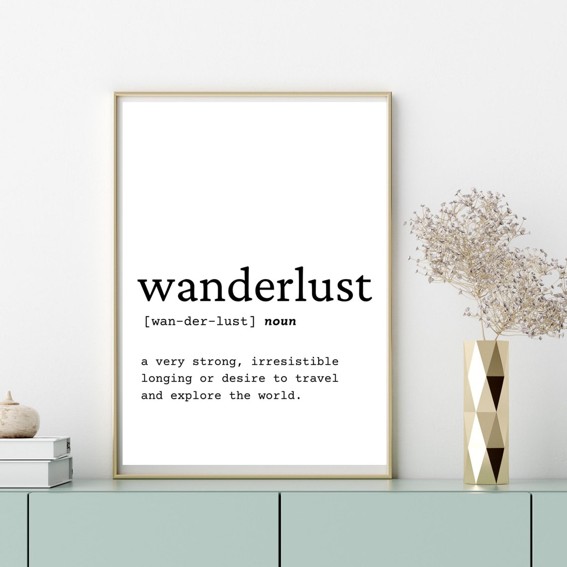 Wanderlust Definition Wall Art, Digital Download, Definition Home Decor
